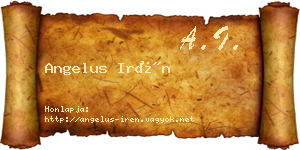 Angelus Irén névjegykártya